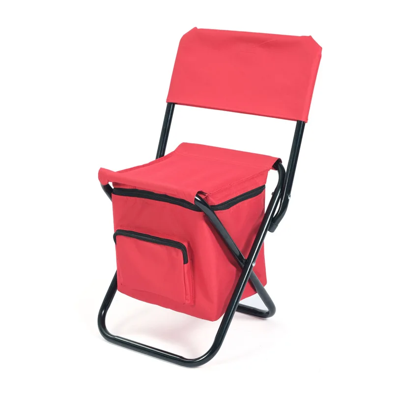Oeytree Hot sale Lightweight Outdoor Foldable Fishing Chairs with cooler bag Portable metal Picnic Camping Stool chair