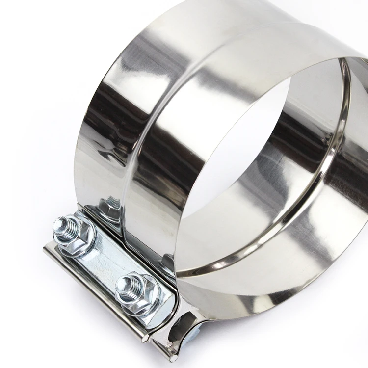 Customized Heavy Duty Clamp Stainless Steel Lap Joint Pipe Band Exhaust Muffler