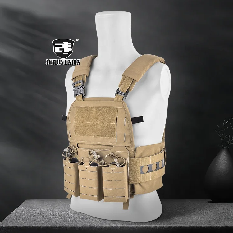 Action Union Lasercut PC-V5 Assault Vest LightWeight Quick Detach Tactical Vest Plate Carrier for wargame CS