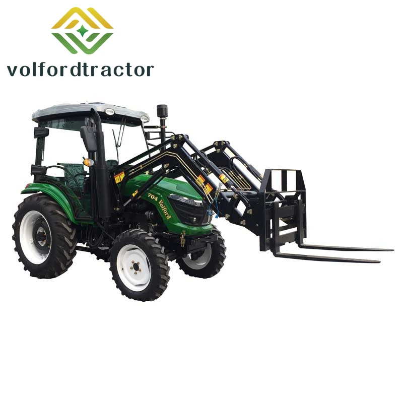 front end loader heater cabin Kubota EPA diesel small tractor 4x4 25HP with hydrostatic steering