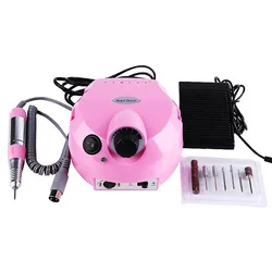 Заводская профессиональная портативная бесщеточная дрель для ногтей розовая перезаряжаемая электрическая дрель для ногтей 25000 об/мин