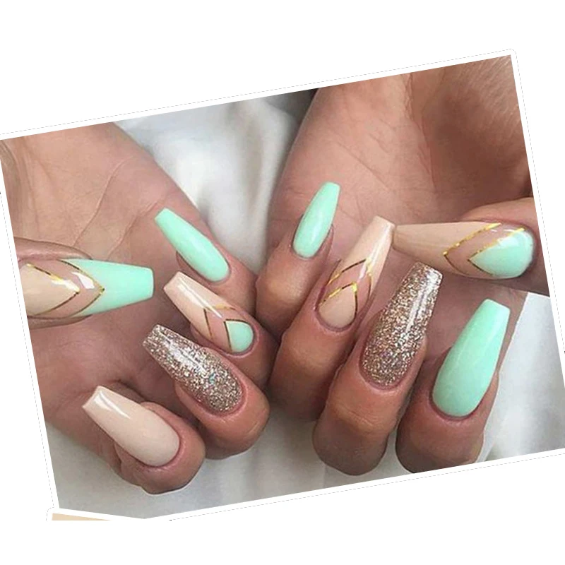 Новое поступление Размер обложки Акриловые искусственные накладные ногти своими руками