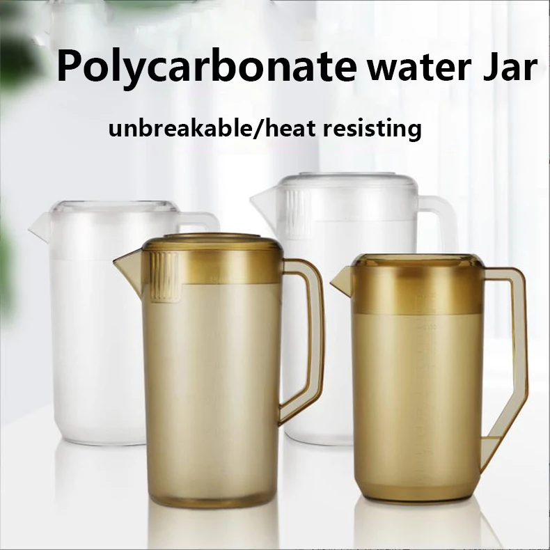 Big Polycarbonate Plastic Beer Pitcher Jar Unbreakable clear stackable plastic drinking water bottle Catering with lids camping