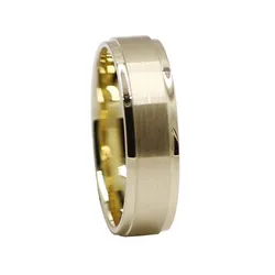 FR2323  18k yellow gold ring real gold wedding ring 18carat quality gold jewellery matt center polished edges