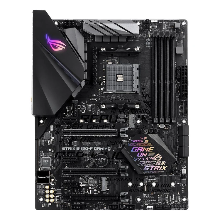ASUS ROG STRIX B450-F игровая материнская плата поддерживает технологии подключения нескольких дисплеев AMD Ryzen 2nd поколения ЦП с AM4 гнездо для 64 Гб DDR4 памяти