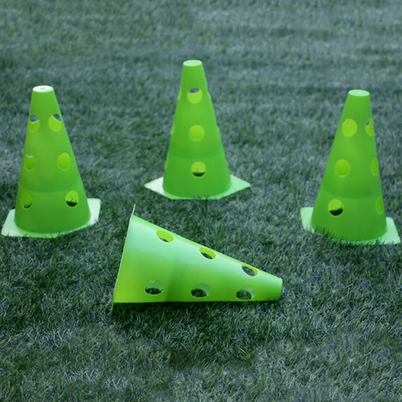 Hexagon cone with holes 23cm height Agility training cones use in combination  soccer training cones