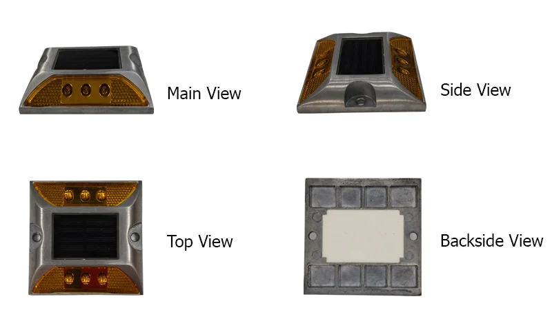 Green Light Aluminum Ip68 Traffic Safety Driveway Marker Flashing Light Led Solar Powered Road Stud