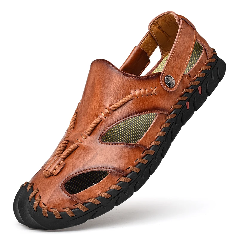 
Fashion Mens Footwear Sandals Casual Men Genuine Leather Sandals For Man 