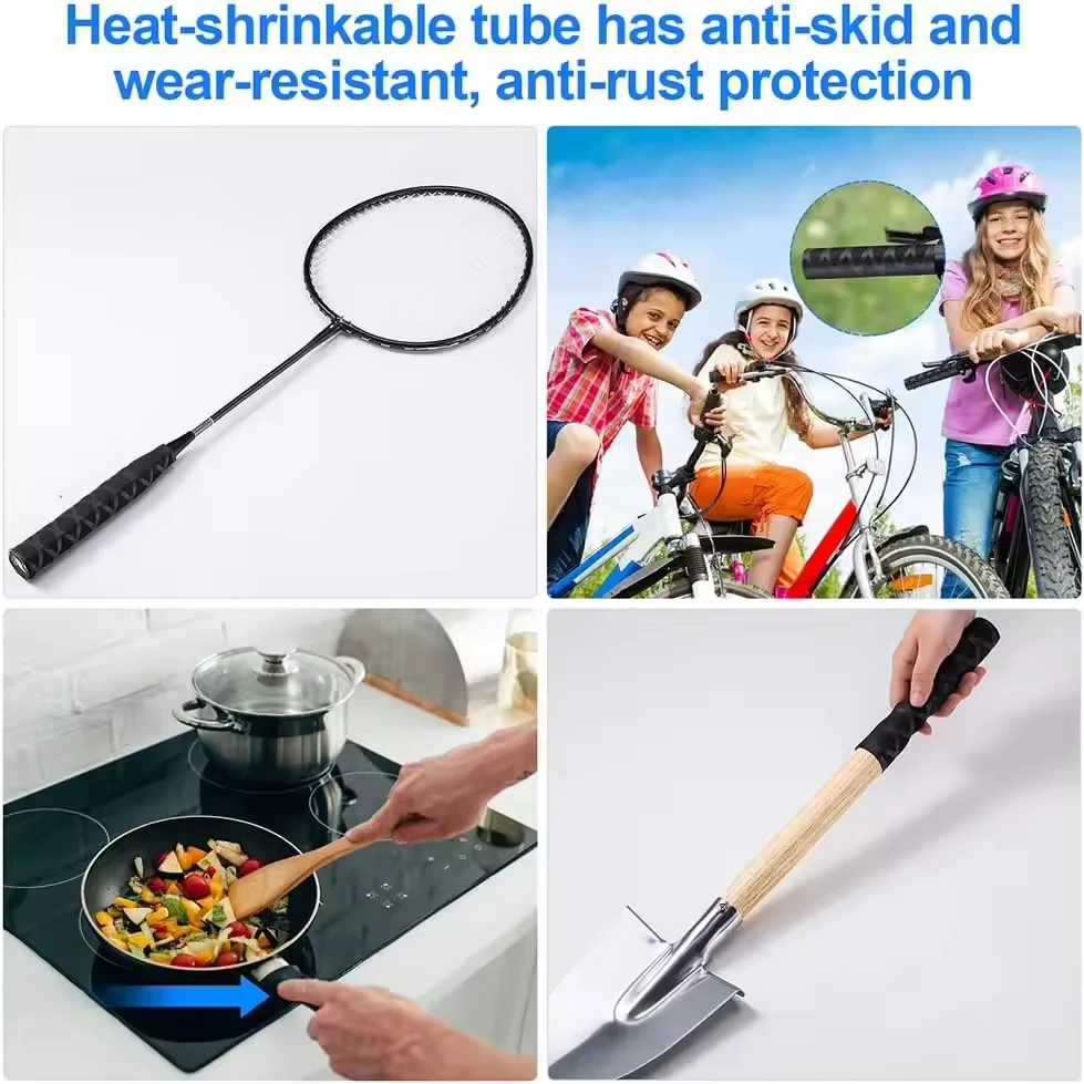 Badminton racquet pattern heat shrinkable tube non-slip hand pattern tube fishing rod heat shrink sleeves