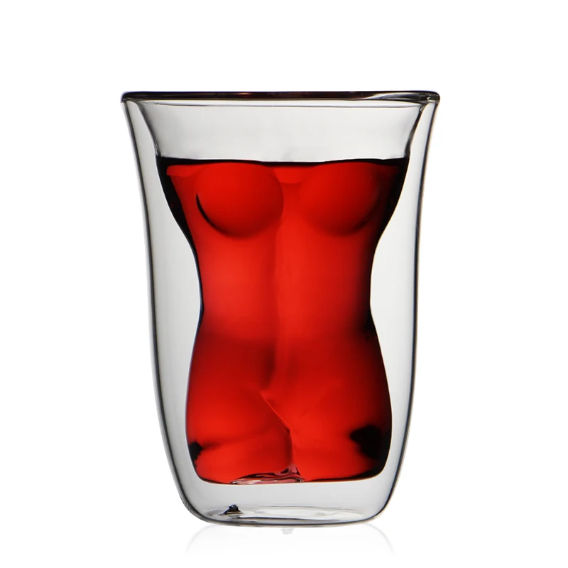 150ml Naked Female and 180ml Naked Male wine glass cup Bachelor Party double wall glass wine cup
