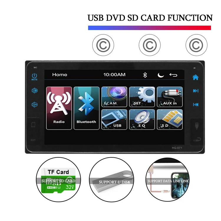 MCX Customization various styles supports Blue tooth connection DVD CD disc multifunction car player
