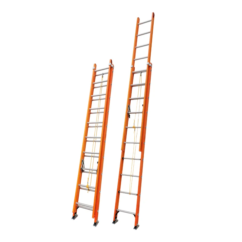 Weiken 2x16 Building Fiberglass Sliding Industrial Ladder Extension Ladder Fire Escape Rope Ladders 32ft