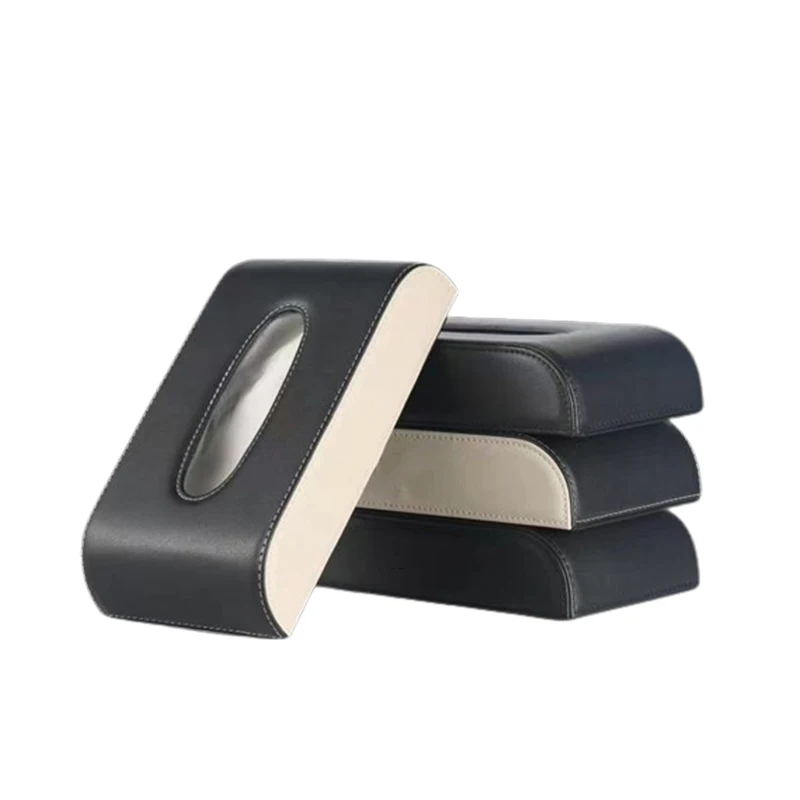 Wholesale Tissue Box Design Dining Table Pu Leather Napkin Box Cover Tissue Box