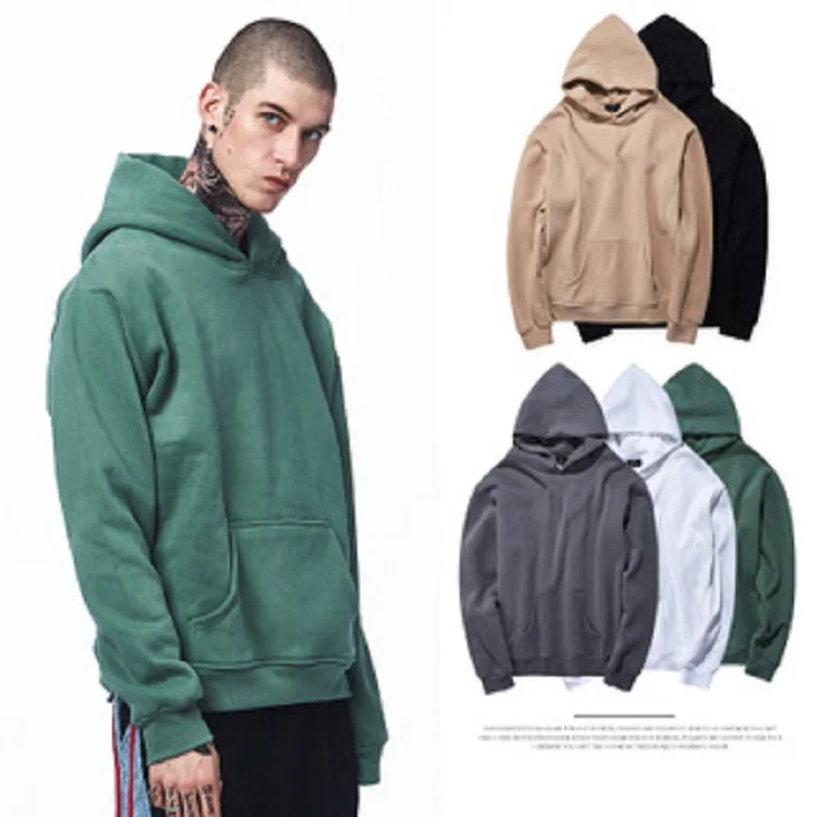Unisex Premium Fabric Hooded Pullover Sweatshirt Fleece Lined Solid Color Side Slit Oversize Hoodie With Kangaroo Pocket