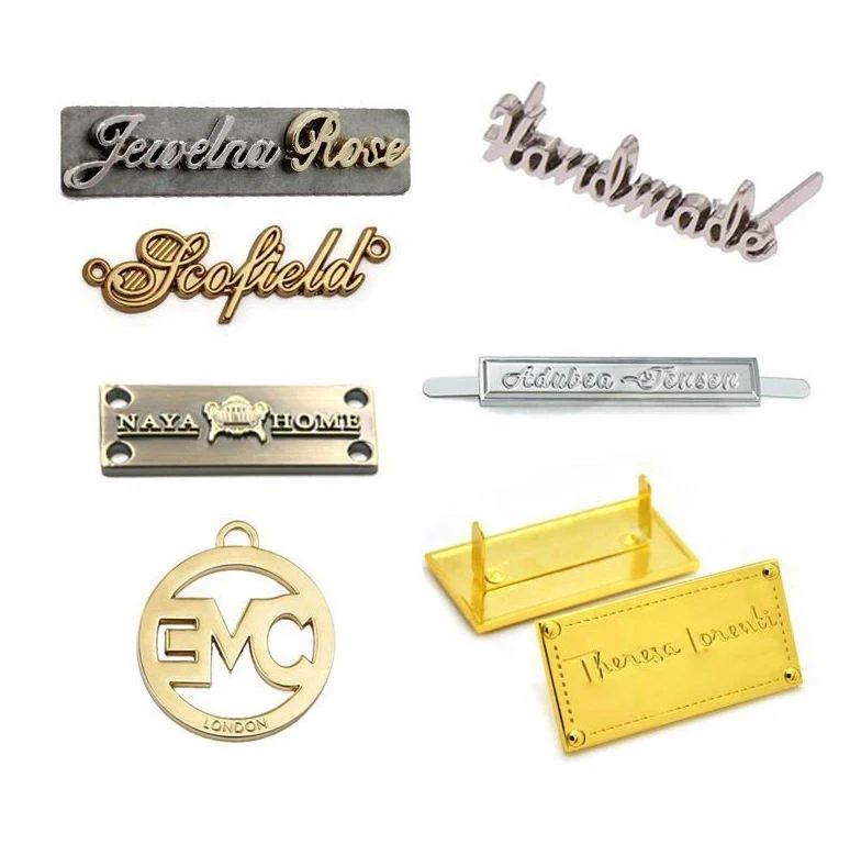 Garment Accessories Custom Metal Clothing Logos Labels Name Tag,Sewing Metal Garment Label Plate Tags For Clothing Swimwear