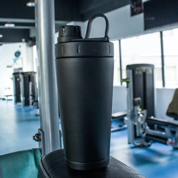 Double wall insulation 304 stainless steel vacuum flask exercise fitness protein shaker bottles water jug