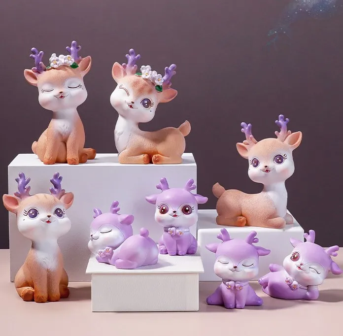 Lovers Sika Deer car decoration cartoon deer ornaments creative resin crafts ornaments