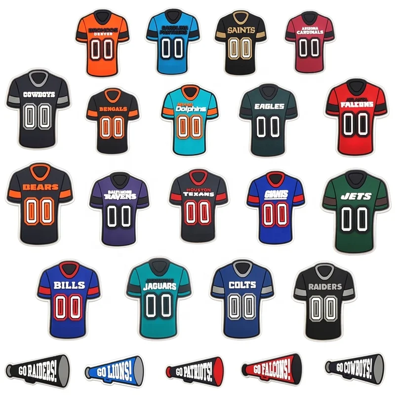 Wholesale American Football teams Miami shoe charm sports team logo Football charms Shoe Decoration