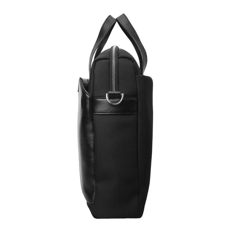 
Custom premium quality canvas genuine leather polyester briefcase laptop case bags for men business backpack bag for laptop 