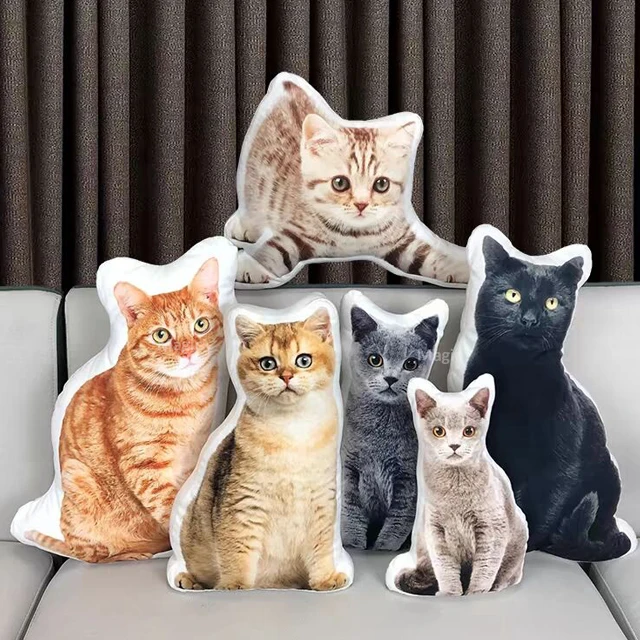 Custom Shaped Pillow Diy Personalized Plush Pillow 3D Photo Pet Cat Dog Shaped Printable Pattern Stuffed Pillow Shape Kids Gift