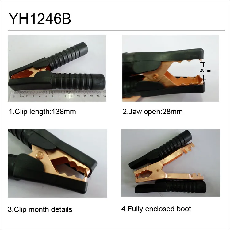 Full PVC Insulator Different Kinds of Metal Alligator Clips Battery Clamps for Car Battery Charger