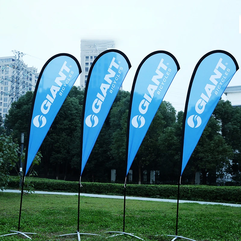 wholesale banner beach flagpole custom printed feather flag with spike base Custom Flags Double Sided With Logo