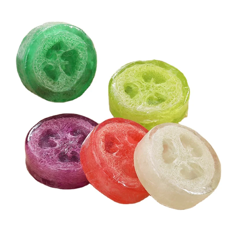 Eco Friendly Sponge Handmade Beauty Exfoliating Bar Loofah Soap for 3 Naturally Scented Hand Made