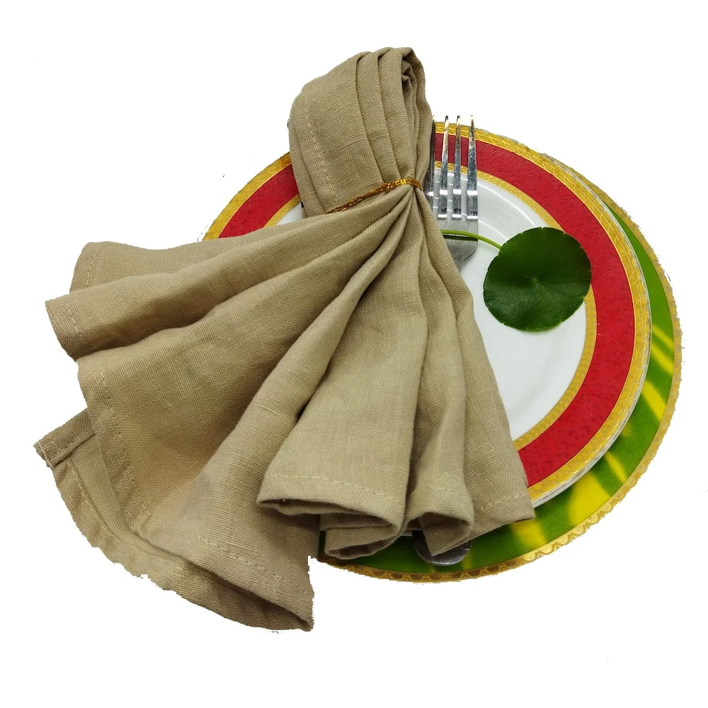 Custom White Linen Fabric For Party Dinner Christmas Wedding Table Napkin