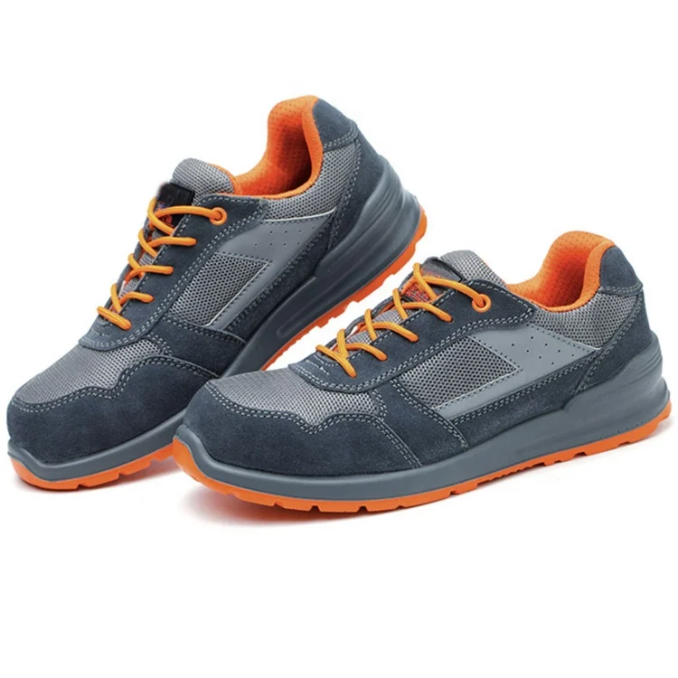 Orange Lightweight Breathable Industries Construction Work Shoes