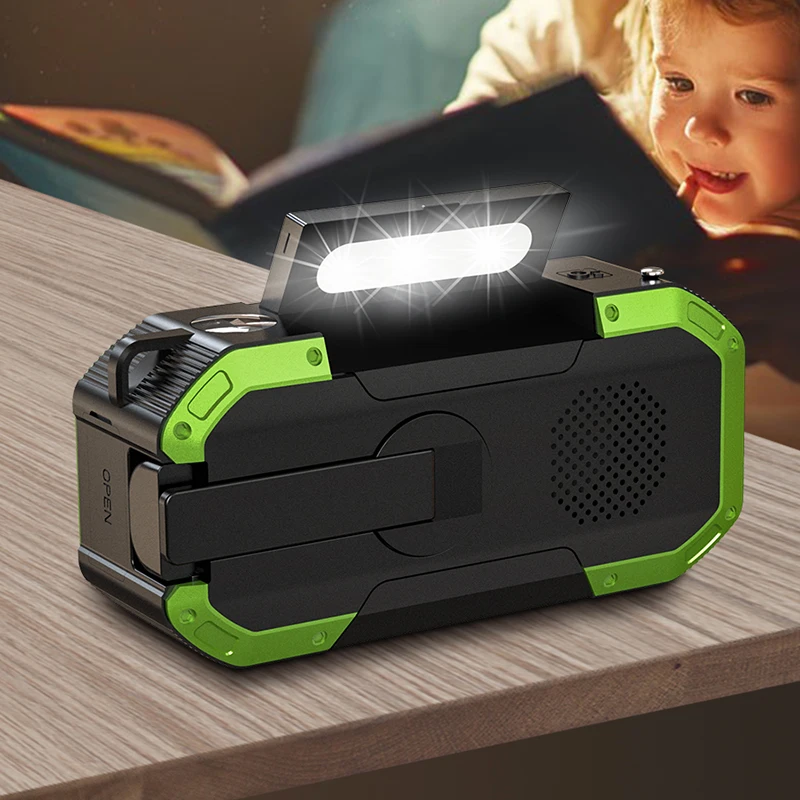 
outdoor wireless party speaker FM AM radio with flashlight lighting 