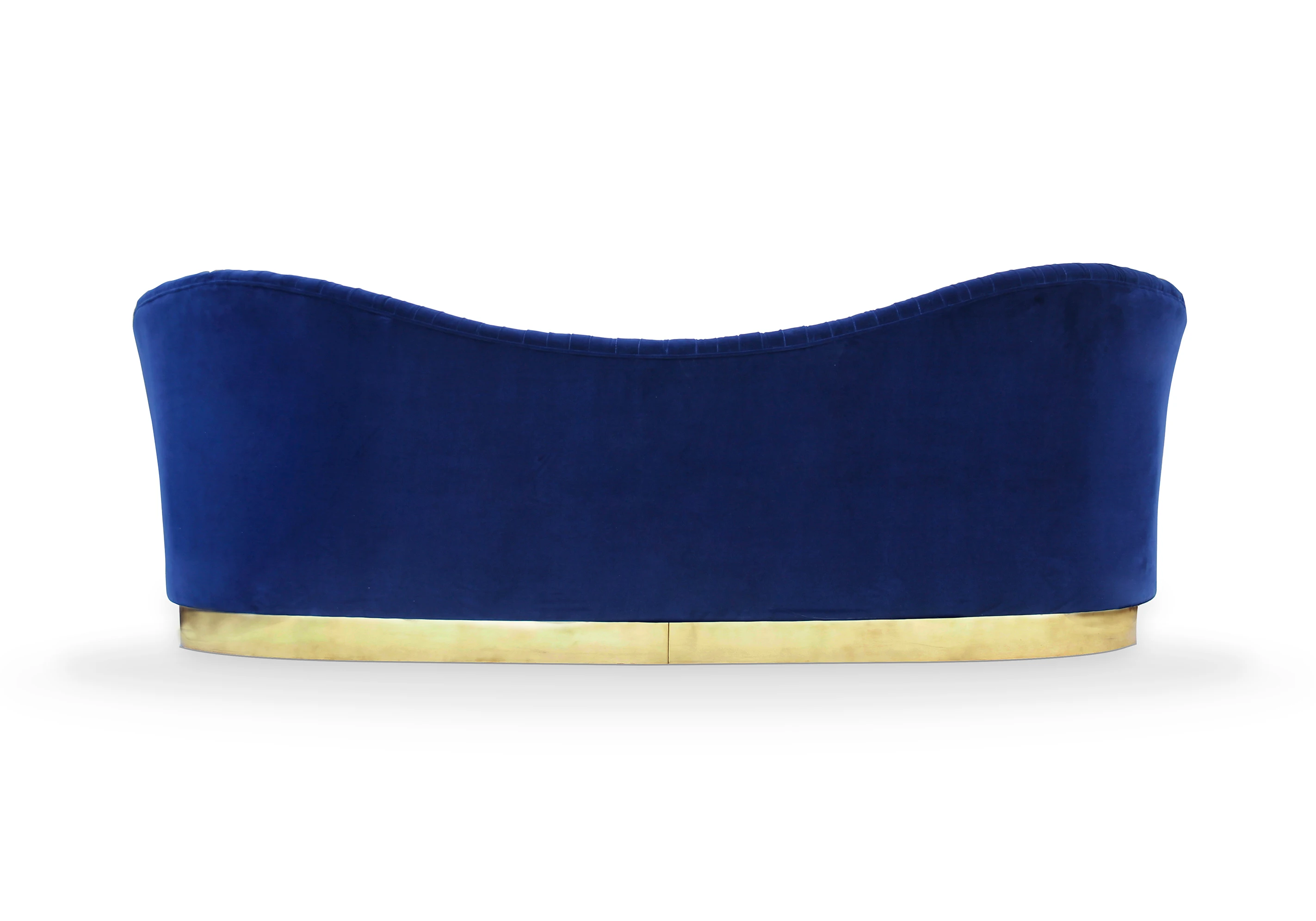 Italy Living Room Furniture Ruffled Navy Blue Velvet Sofa Couch 3 Seater Fabric Sofa Lovely Heart-shaped Sectional Sofa Set