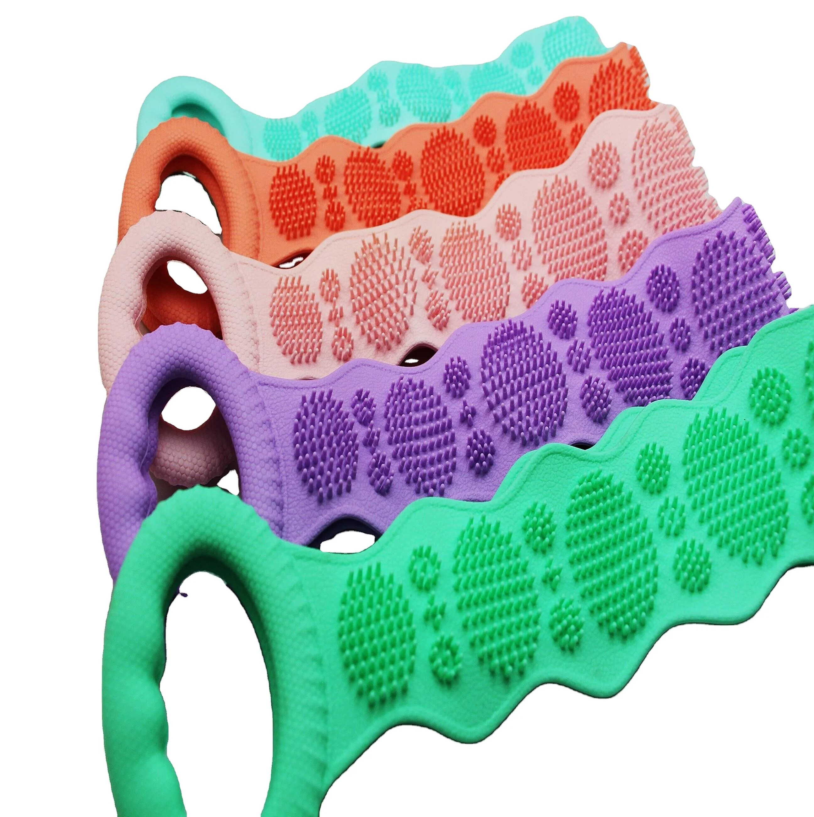 High quality Skin Exfoliating silicone massage back bath body shower scrubber belt wholesale bath body belt brush