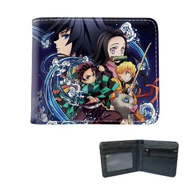 67 Styles Anime Wallet Demon Slayer Coin Purse Kimetsu no Yaiba Nezuko Tanjirou Anime Purse Wallets Folding PU Leather Men Bag