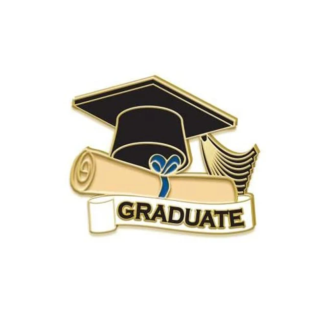 2022 Graduate Graduation Cap Gold Custom Pin Badge Metal Enamel Lapel Pin