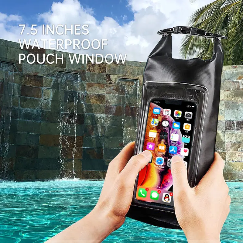 Outdoor Roll Top Waterproof Backpack Travel Floating Waterproof Dry Bag for Kayaking Boating Swimming and Camping  Phone Bag