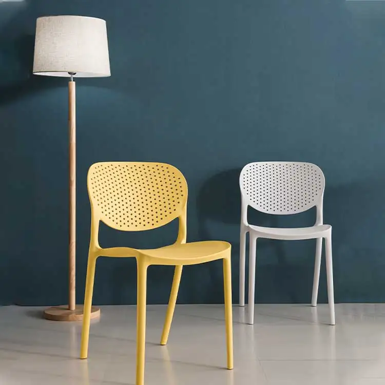 Wholesale Cheap Price Back Breathable Colorful Stackable outdoor leisure plastic dinner chair