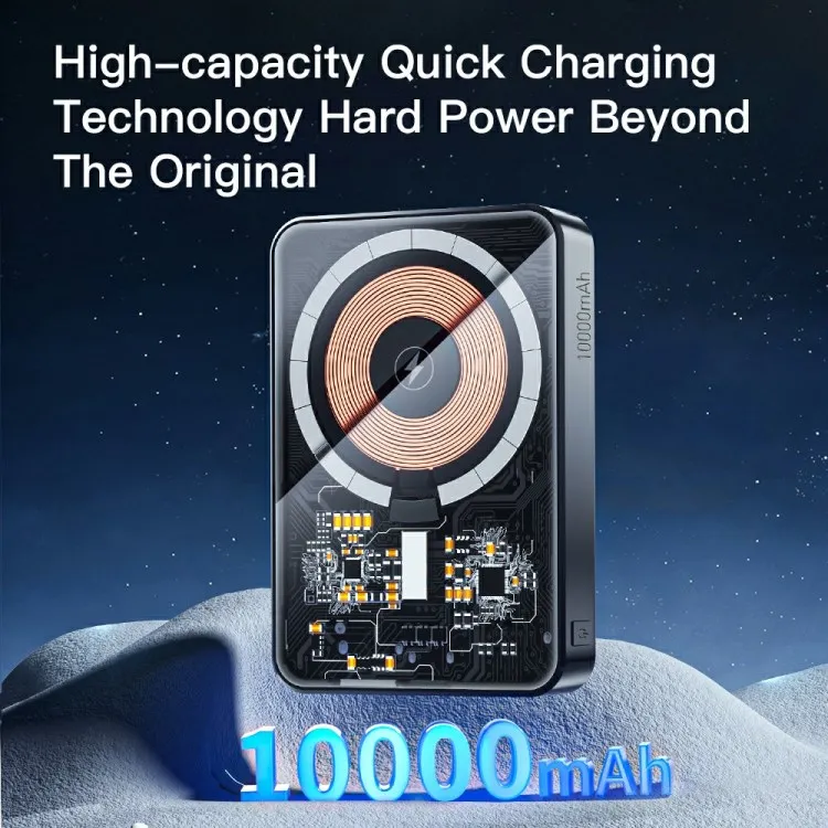 E SSAGER Transparent 15W Magnetic Power Bank 10000mAh Phone Portable Charger Wireless Power Bank