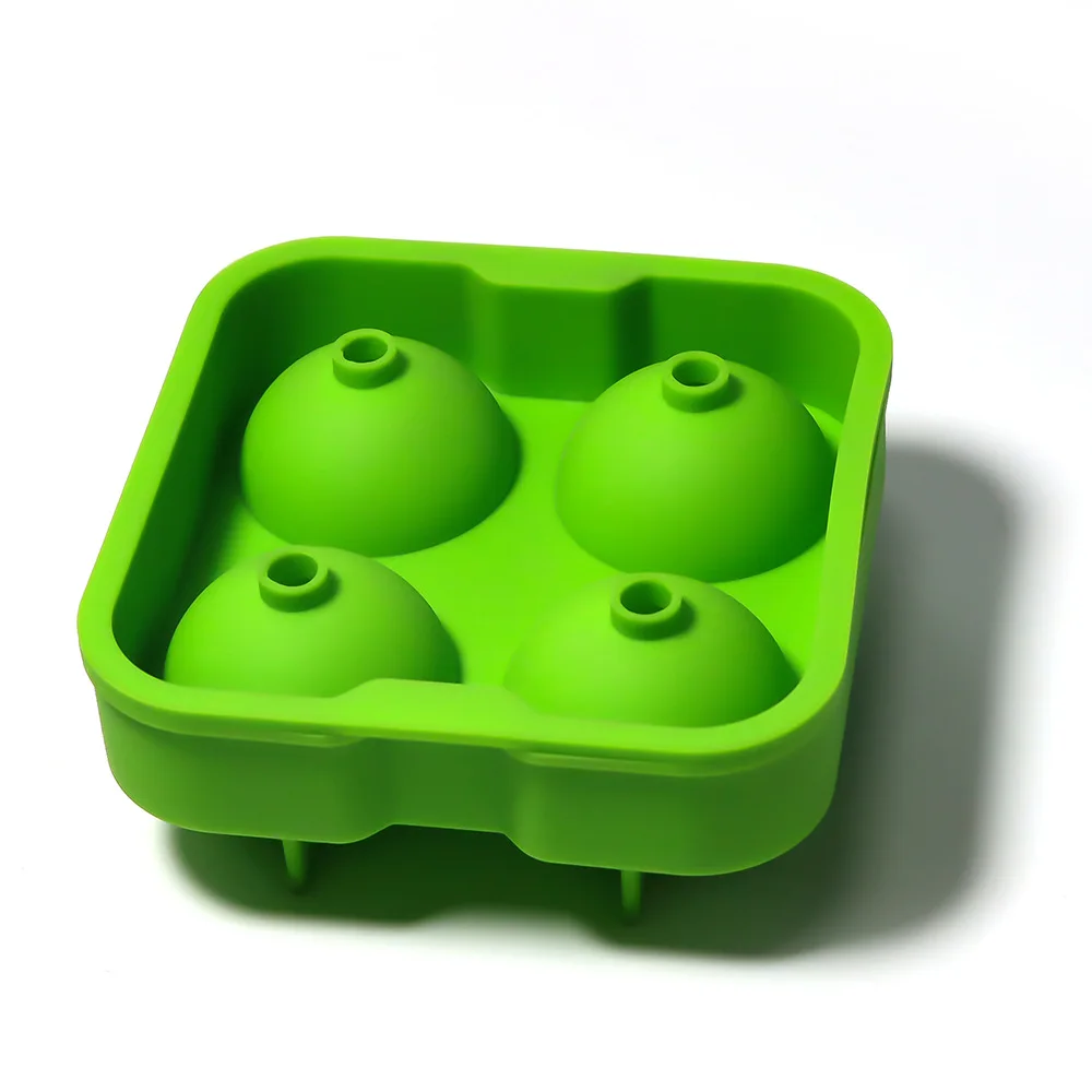 BPA Free Cube Eco-Friendly Silicone Ice Ball Mold Tray Round Tool with Funnel Whiskey Drinks Cocktail Coffee Bar Party