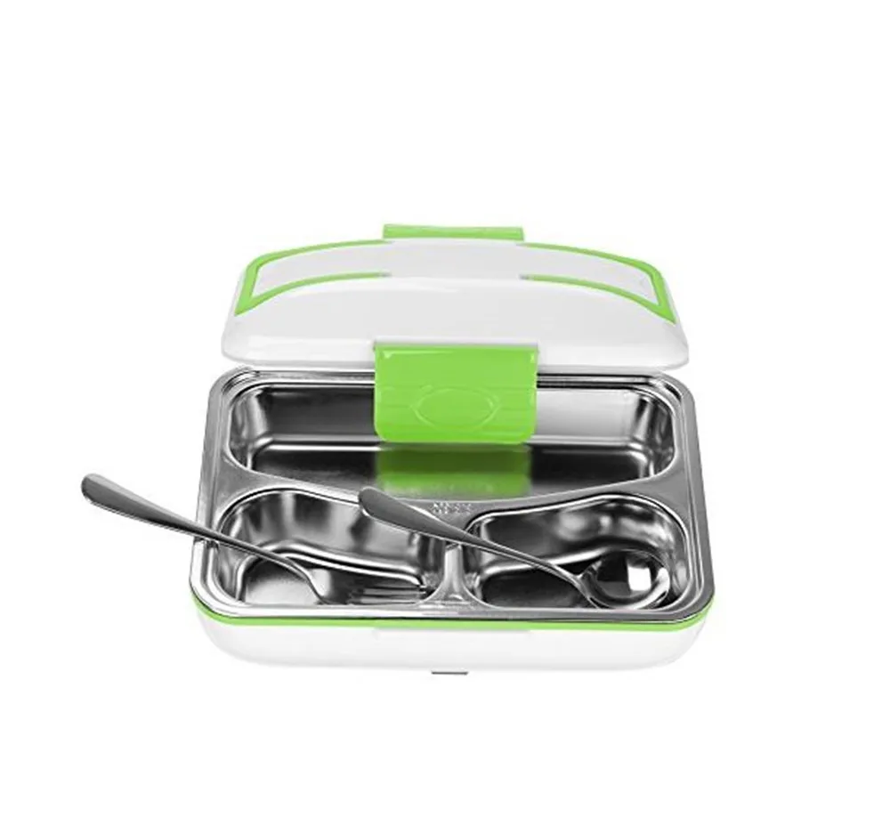 12V/24V 110V Electric Heated Lunch Box Bento Boxes 2 In 1 Car& Home Plug Portable School Office Auto Food Container Warmer