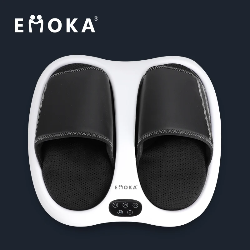 Air Compress Acupressure Emoka Multi-function Electric Vibrating Feet Massage Deluxe Shiatsu Foot Massager with Heat ABS 30W