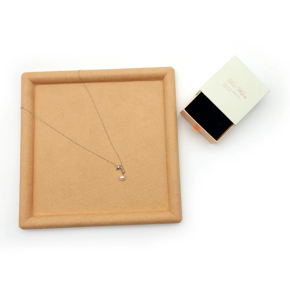 Custom logo Velvet suede Jewelry Trays Organizer Set Jewelry Storage Display Trays for ring bracelet