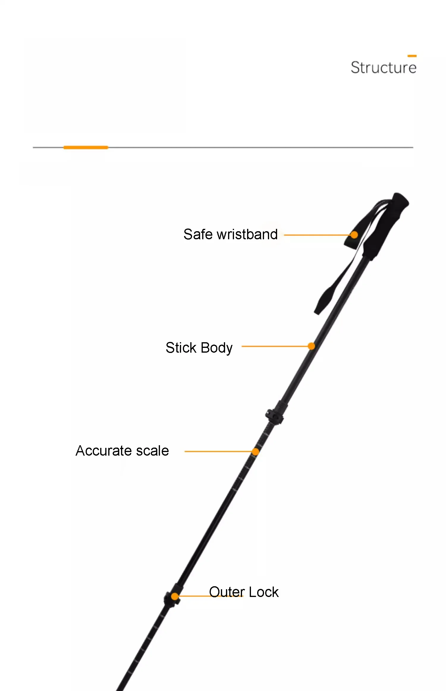 1pc 3F GEAR ultralight Hiking 135cm Carbon Fiber/Aluminum Walking Climbing Stick Length Adjustable Hiking Accessories