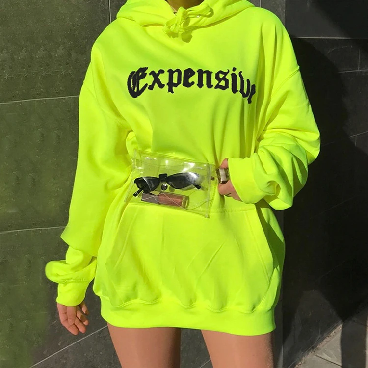 New style long oversized custom logo hoodies women running hoodie