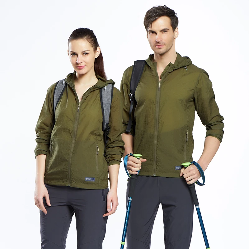 Оптовая продажа, одежда для защиты от солнца на заказ, унисекс, с капюшоном, защита от сыпи, дышащая, крутая на ощупь мужская одежда на молнии