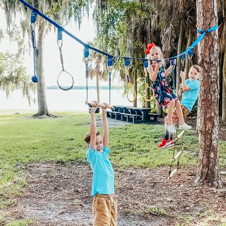 36,40,45,50,56FT ниндзя воин препятствия Полоса Скольжения альпинистская веревка для детей