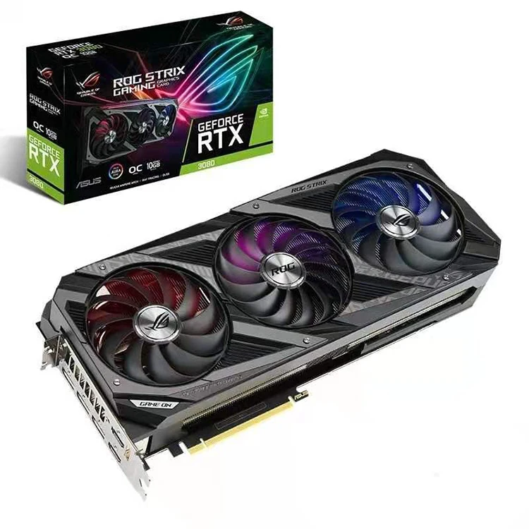 
ASUS ROG-STRIX-RTX3080-O10G-GAMING Graphics Card 1440-1935MHz Support 4K Monitor With 10GB GDDR6 ASUS ROG STRIX RTX 3080 VGA 