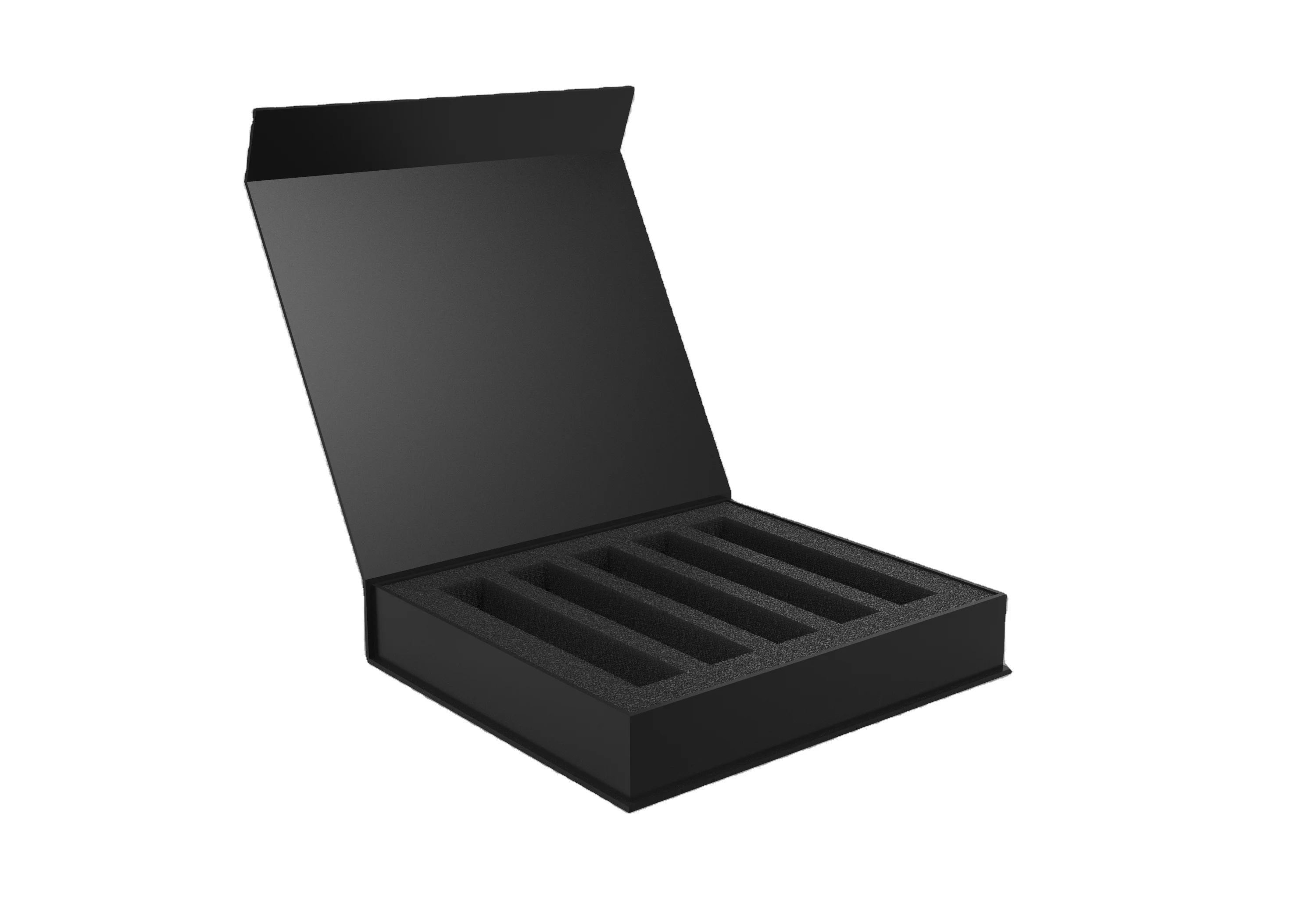 custom boxes with logo packaging magnetic lid box with foam black magnet shaped VIP card matte small gift box