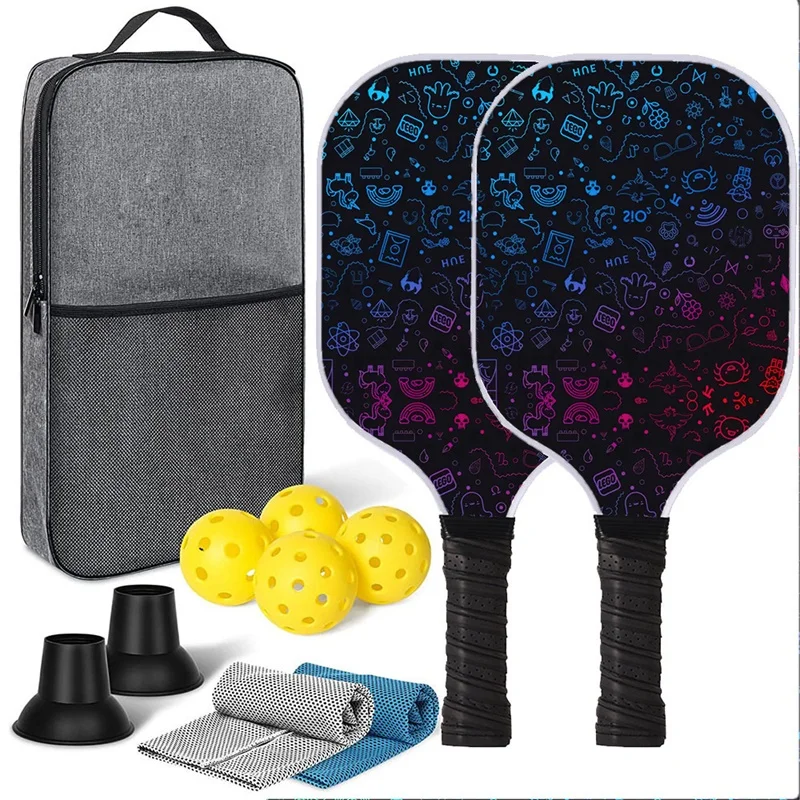 Premium Quality Carbon Graphite Pickleball Paddle Set Carbon Fiber Pickleball Paddle and Ball and Cover bag Set