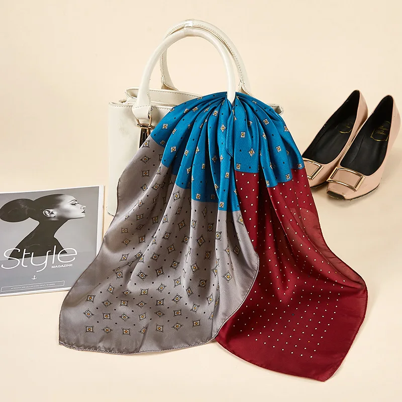 Оптовая продажа новый шелковый шарф для весны и лета с принтом многоцветный женский на