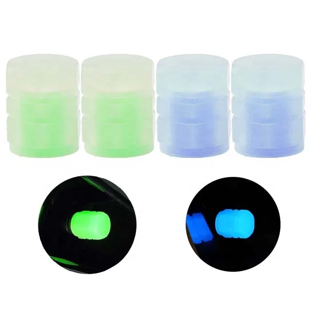 Fluorescent Car Tire Air Dust Cover Luminous Glow in The Dark Valve Stem Caps